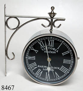 Station and Street <b>Wall</b> <b>Clock</b> Double Sided Nautical Antique <b>Clock</b> Brass <b>Silent</b> Roman <b>Wall</b> Hanging <b>Clock</b> Supplies - Product Image 2