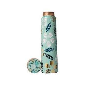 BPA-Free Custom Floral Design Copper Drinkware <b>Metal</b> <b>Water</b> <b>Bottle</b> - Product Image 1