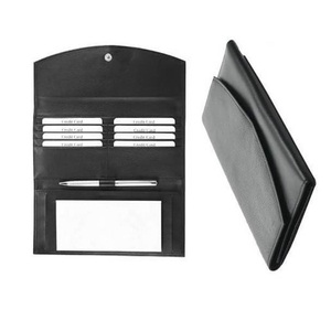 Porte-chèques en cuir PU noir de haute qualité portefeuille fermeture à bouton-poussoir - Product Image 1