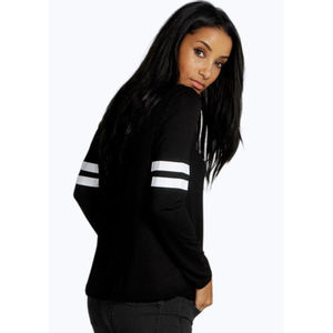 เสื้อสเวตเตอร์คอกลมผ้าฝ้าย100% มีฮู้ดสำหรับผู้หญิงเสื้อสเวตเตอร์คอกลมสีพื้นลดไหล่สำหรับฤดูหนาว - Product Image 4