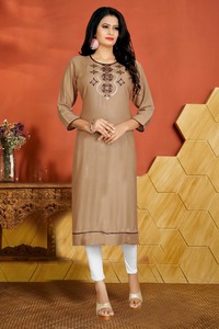 Uso diario estilo indio simple Kurti para damas precio bajo - Product Image 2