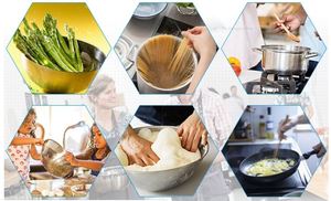 Ensemble de 7 ustensiles de cuisine en acier inoxydable pour cuisinière à induction avec couvercle, design classique, respectueux de l'environnement - Product Image 3