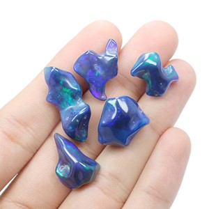 Ethiopian Natural Blue <b>Fire</b> Opal Black Cabochon Smooth Crystal Ruby Gemstone for Jewelry Making Loose From Ethiopia - Product Image 2