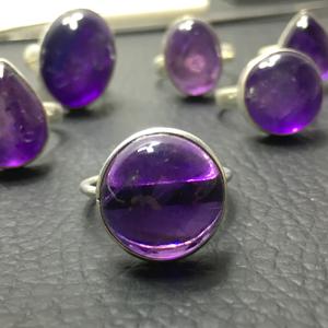 Anillo de piedras preciosas de amatista de alta calidad en plata para compromiso, o fiesta aniversario de bodas, fabricación de joyas de plata natural - Product Image 3