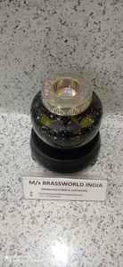 black <b>tea</b> light cremation <b>urn</b> funeral supplies Brassworld India - Product Image 3