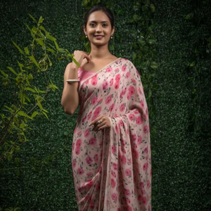 Zware Satijn Crêpe <span class=keywords><strong>Saree</strong></span> Met Parel Kant Grens Met Bijpassende Blouse Stuk Lage Bereik Sarees - Product Image 1