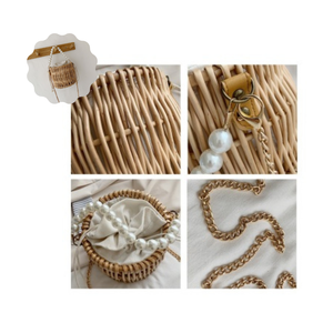 Vietnamese Top Quality Seagrass Women Bag for Handicraft <b>Handbag</b> <b>Summer</b> Party Bag Gift 99 Gold - Product Image 4