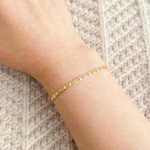 Thin Gold Bracelet Handmade Happiness - Product Image 1