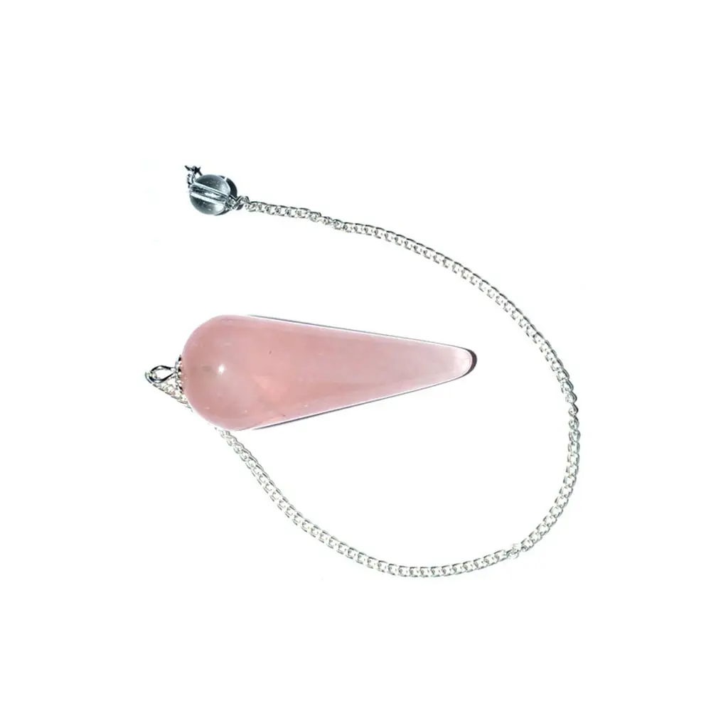 Best Rose Quartz Plane Smooth Pendulums | Divination craft healing chakra gemstone pendulum for therapy