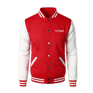 Veste d'hiver personnalisée à col en O style lettermen tissu de cuir denim de laine léger de haute qualité manches longues Service OEM - Product Image 1