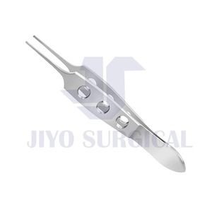 Steker tisu halus baja tahan karat <span class=keywords><strong>Forceps</strong></span> telinga <span class=keywords><strong>Bishop</strong></span> 1X2 standar Jerman untuk oftalmik dan bedah mikro