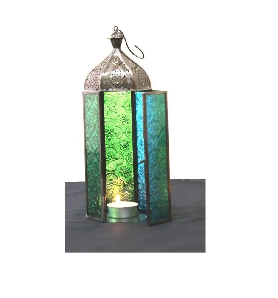 Lanterna t-light de metal do marrocos, suporte único para pendurar lanterna natal