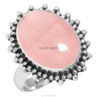 Meilleures ventes 2026 : Bagues de créateur vintage en argent sterling 925 avec sertissage clos en quartz rose naturel, pierre de naissance, bijoux fins