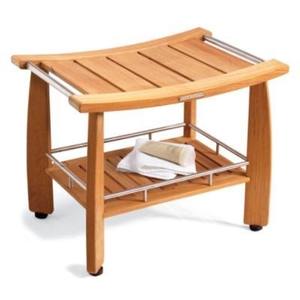 Tabouret de douche en bois, meubles de salle de bains, accessoires de douche - Product Image 4