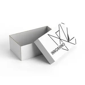 डीएससी डिजाइन शैली कंटेनर शिपिंग बक्से कस्टम आकार सफेद नालीदार बॉक्स के साथ कवर INNORHINO