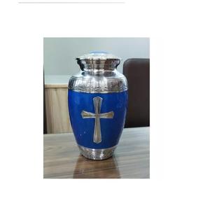 Venta caliente Cruz de Metal Grabado Hermosa Urna de Cremación de Aluminio para Cenizas Urnas Amarillas Premium Santa Cruz Urnas de Cremación - Product Image 3