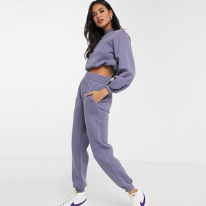 High Quality Custom Women Sweat suit Plain Heavy Cotton Tracksuits - Product Image 4