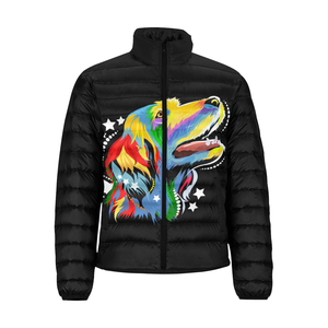 Wholesale 2021 Unisex Custom Fabric Men's Winter Puffer <b>Jacket</b> Zip-Up Hooded <b>Mandarin</b> <b>Collar</b> OEM Service Nonwoven - Product Image 2