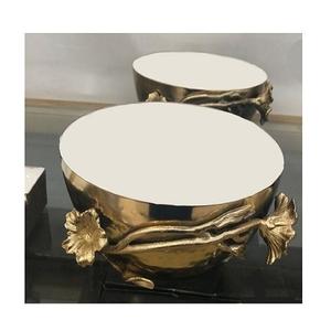 Juego de 2 tazones decorativos de aluminio de la más alta calidad, redondos, para servir postres, para uso doméstico y hotelero. - Product Image 1