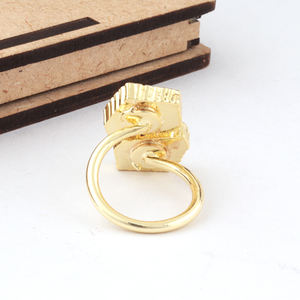 OEM เครื่องประดับหรูหราแฟชั่น Mohave ทองแดงสีฟ้าแหวนสีฟ้าสีฟ้าชุบทองปรับแหวนแฮนด์เมดแฟนซีรูปร่างแหวน - Product Image 6