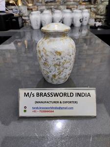 Urna Funeraria de Aluminio Pintada a Mano con Forma de Lágrima y Corazón, Suministros Funerarios, Tamaño Mediano para Adultos, Estilo Americano, BRASSWORLD INDIA - Product Image 6