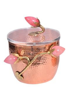 Maceta de cobre hecha a mano, jarrón de mesa de diseño martillado minimalista único, accesorios decorativos para el hogar - Product Image 2