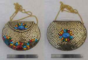 คลัทช์โมเสคทองเหลืองมาใหม่สำหรับเด็กผู้หญิงและผู้หญิงปรับแต่งได้หิน34648จากอินเดียตอนเย็นกระเป๋าโลหะปรับแต่ง - Product Image 2