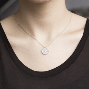 Round <b>Charm</b> Pendant Handcrafted Pendant 925 Sterling <b>Silver</b> and Elegant Jewelry Trendy Fashion - Product Image 2