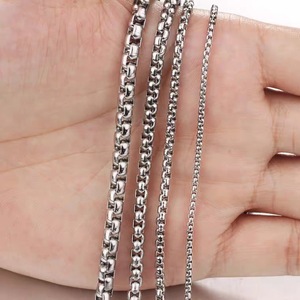 Collier chaîne à maillons en acier inoxydable Classique Fiançailles Vintage Cadeau de mariage Haute qualité Design de mode européen Argent/Or - Product Image 6