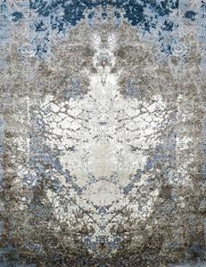 Hecho a mano anudado a mano lujoso diseño borrado moderno lana seda persa tejido alfombra corte pila patrón abstracto Extra grueso adolescente - Product Image 4