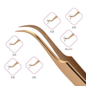 Gold Wide Curved Tip Eyelash Extension Tweezer Private Label, Best Tweezers for Eyelash Extensions Private Label - Product Image 4