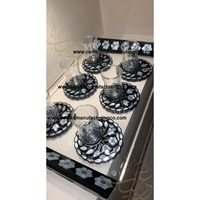 Plateau rectangulaire de luxe en acrylique Candid Manufacturing Co avec motif nacre, écologique et personnalisable, pour sous-verres et assiettes