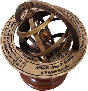 Esfera armilar de latón náutico Reloj de globo Astrolabio esférico Brújula vintage - Product Image 3
