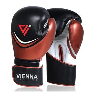 Gants de boxe en cuir véritable de vache gris et bleu sur mesure, gants de boxe d'entraînement, gants de kick-boxing thaïlandais - Product Image 4