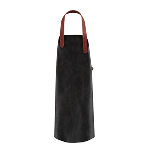 Tablier réglable en cuir pour femmes, avec Logo personnalisé, pour atelier, cuisine BBQ - Product Image 1