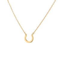 Collar con inicial de plata de ley para mujer, joyería con letras del alfabeto, cadena de herradura en U chapada en oro, regalo de cumpleaños