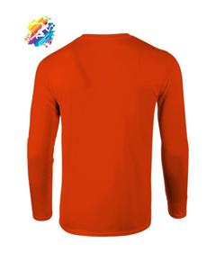 T-shirts en gros à prix avantageux, Nouveau style 2026 T-shirt orange col rond pour homme à manches longues - Product Image 2