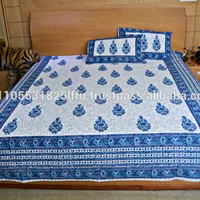 ผ้าปูที่นอนผ้าฝ้ายชาติพันธุ์จากนักออกแบบขายส่งอินเดีย