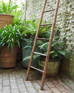 Escada loft de madeira antiga, decorativa marrom/bambu escada para banheiro