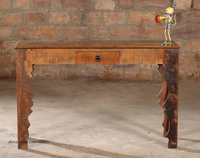 Table console d'entrée de style ferme en bois massif vintage Shiva Creations, fabriquée à la main, écologique, meubles de salon pour hôtel
