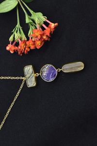 สร้อยคอพลอยดิบสีเงินสเตอร์ลิงสีเงินธรรมชาติขนาด18 "92.5ยาวโซ่สไตล์ทางศาสนาสีทองขัดเงา - Product Image 4