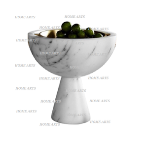 Cuenco de frutas de mármol de calidad superior forma redonda cuenco de postre de ensalada de tamaño personalizado para uso doméstico en hoteles - Product Image 3