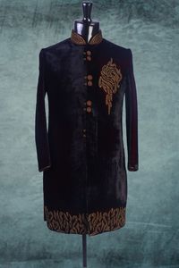 Elegant 2022 Adult Size Silk Sherwani with <b>Pant</b> Beautiful Zardozi Embroidery Indo-Western Style for Parties Weddings Plus Size - Product Image 2
