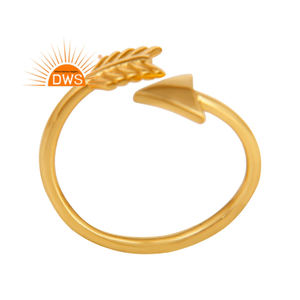 Flèche Conception 14k Or Jaune Plaqué 925 Bague En Argent Sterling Designer Anneaux Bijoux En Gros - Product Image 1