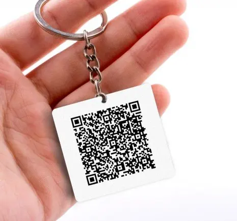 Kunden spezifischer Metall-QR-Code Metall-Schlüssel bund Großhandel Werbe-Schlüssel bund QR-Code scan able Low MOQ