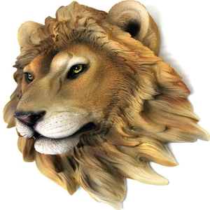 Estatua de Cabeza de <span class=keywords><strong>León</strong></span> de Fibra de Vidrio para Montar en la Pared, Escultura de Resina, Decoración para el Hogar, Pared, Balcón - Product Image 5