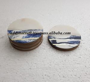 Marble Resin And Terrazzo <b>Coasters</b> Mats And Pads Cup <b>Holder</b> Drinking <b>Coaster</b> For Table Decoration Home Hotel And Restaurant Use - Product Image 6