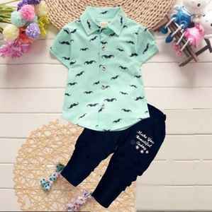 Conjunto de Ropa de Verano para Bebés Recién Nacidos, Niños Pequeños, Traje Informal de Manga Corta, Camiseta y Pantalones, 2 Piezas - Product Image 3