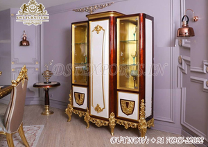Golden Royal ชุดโต๊ะทานอาหารแกะสลักจากนักออกแบบ,ชุดรับประทานอาหารระดับพรีเมียมทำจากไม้ที่ดีที่สุดสำหรับ6ที่นั่งชุดโต๊ะอาหารแบบดั้งเดิม - Product Image 3