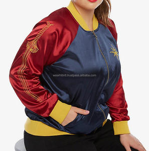 Custom 100% Polyester Satin Bomber Baseball <b>Jacket</b> for Men Winter <b>Quilted</b> Varsity <b>Jacket</b> Stand Patchwork <b>Pattern</b> Front Logo - Product Image 1